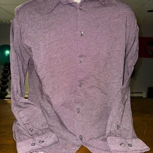 DKNY Men's light Plum Button-Down Shirt 100% Cotton size XL